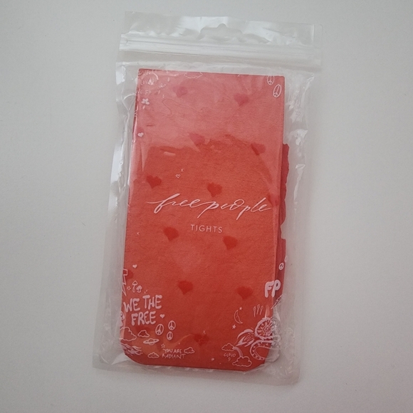 NWT Free People Red Sheer Hearts Tights - Picture 3 of 10
